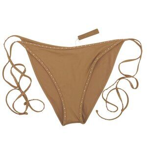 SKIMS Women Plus Size 4X Rhinestone Swim Tie Bikini Bottom Ochre NEW With Defect